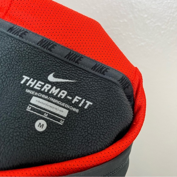 Nike THERMA-FIT long sleeve gray orange hoodie sweatshirt size M - Picture 5 of 8